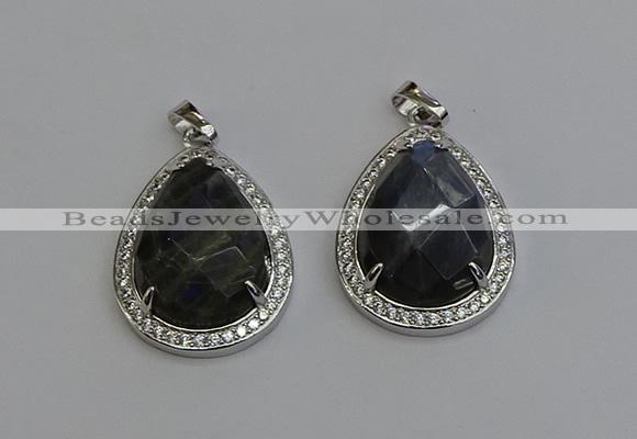 NGP6346 25*30mm teardrop labradorite pendants wholesale