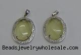 NGP6356 25*30mm oval lemon quartz pendants wholesale