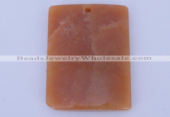 NGP637 5pcs 33*45mm rectangle red aventurine gemstone pendants