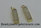 NGP6378 10*40mm - 11*42mm rectangle druzy agate pendants