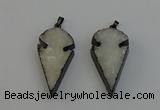 NGP6396 20*40mm - 25*45mm arrowhead druzy agate pendants