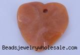 NGP640 5pcs 50*50mm heart red aventurine gemstone pendants