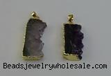 NGP6400 18*30mm - 25*40mm freeform druzy amethyst pendants