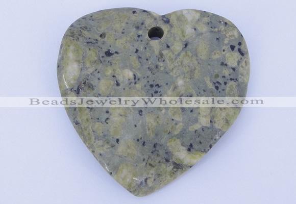 NGP641 5pcs 50*50mm heart kambaba jasper gemstone pendants