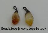 NGP6418 12*28mm - 15*30mm nuggets citrine gemstone pendants