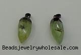 NGP6433 12*24mm - 15*30mm faceted bullet green rutilated quartz pendants