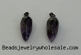 NGP6436 12*24mm - 15*30mm faceted bullet amethyst pendants