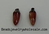 NGP6442 12*24mm - 15*30mm faceted bullet red rabbit hair pendants