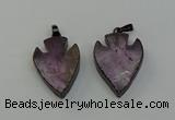 NGP6454 22*28mm - 25*35mm arrowhead amethyst gemstone pendants