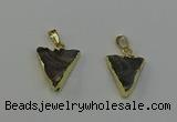 NGP6548 18*20mm - 20*25mm triangle druzy agate gemstone pendants