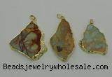 NGP6561 30*40mm - 45*55mm freeform serpentine jasper pendants