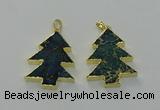 NGP6579 30*40mm - 32*40mm Christmas tree sea sediment jasper pendants