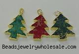 NGP6581 30*40mm - 32*40mm Christmas tree sea sediment jasper pendants