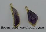 NGP6602 15*50mm - 25*45mm freeform druzy amethyst pendants