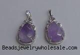 NGP6608 22*30mm faceted teardrop light amethyst gemstone pendants