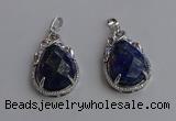 NGP6623 22*30mm faceted teardrop lapis lazuli gemstone pendants