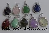 NGP6626 22*30mm faceted teardrop mixed gemstone pendants