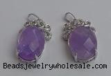 NGP6630 18*25mm faceted oval light amethyst gemstone pendants