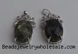 NGP6640 18*25mm faceted oval labradorite gemstone pendants