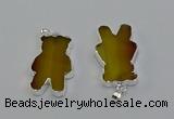 NGP6652 22*38mm Animal or V-shaped agate gemstone pendants