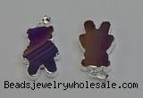 NGP6653 22*38mm Animal or V-shaped agate gemstone pendants