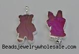 NGP6654 22*38mm Animal or V-shaped agate gemstone pendants