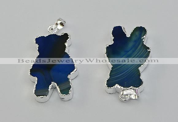 NGP6655 22*38mm Animal or V-shaped agate gemstone pendants