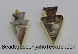 NGP6695 20*40mm - 25*45mm arrowhead agate gemstone pendants