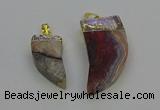 NGP6705 15*30mm - 20*40mm horn agate gemstone pendants