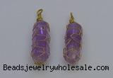 NGP6733 13*40mm sticks amethyst gemstone pendants wholesale