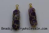 NGP6735 13*40mm sticks amethyst gemstone pendants wholesale