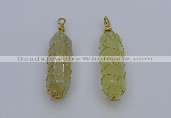 NGP6739 13*40mm sticks lemon quartz gemstone pendants wholesale