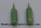 NGP6746 13*40mm sticks aventurine gemstone pendants wholesale