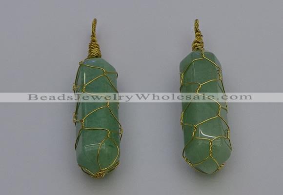 NGP6746 13*40mm sticks aventurine gemstone pendants wholesale