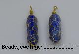 NGP6750 13*40mm sticks lapis lazuli gemstone pendants wholesale