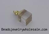 NGP6760 15*22mm cube white crystal gemstone pendants wholesale