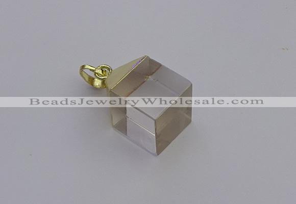 NGP6760 15*22mm cube white crystal gemstone pendants wholesale