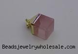 NGP6761 15*22mm cube rose quartz gemstone pendants wholesale