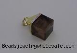 NGP6768 15*22mm cube smoky quartz pendants wholesale