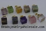 NGP6779 15*22mm cube mixed gemstone pendants wholesale