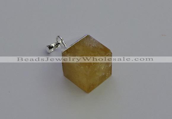 NGP6783 15*22mm cube citrine gemstone pendants wholesale