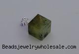 NGP6790 15*22mm cube green qutilated quartz pendants wholesale