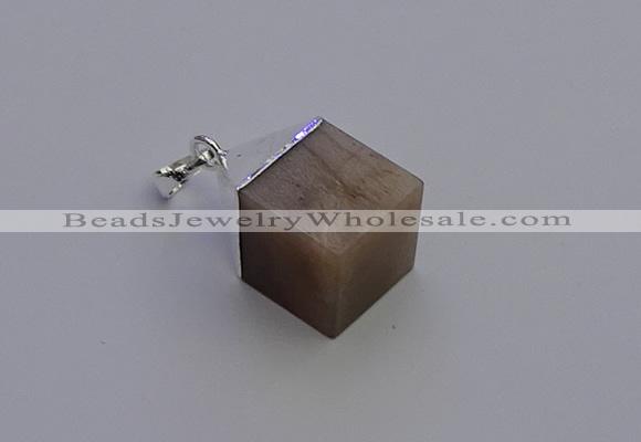 NGP6794 15*22mm cube moonstone gemstone pendants wholesale