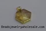 NGP6803 24*25mm hexagon citrine gemstone pendants wholesale