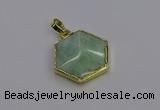 NGP6812 24*25mm hexagon amazonite gemstone pendants wholesale