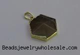 NGP6814 24*25mm hexagon moonstone gemstone pendants wholesale