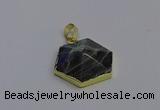 NGP6816 24*25mm hexagon labradorite gemstone pendants wholesale