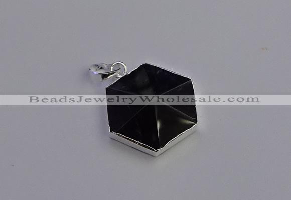 NGP6826 24*25mm hexagon amethyst gemstone pendants wholesale