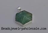 NGP6832 24*25mm hexagon amazonite gemstone pendants wholesale