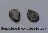 NGP6854 18*25mm - 20*25mm flat teardrop druzy agate pendants